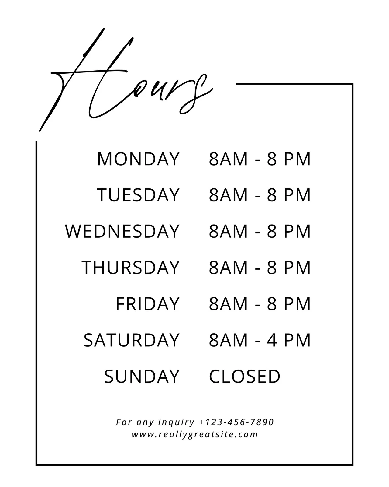 Free And Customizable Opening Hour Templates Canva Free And Customizable Opening Hour Templates Canva
