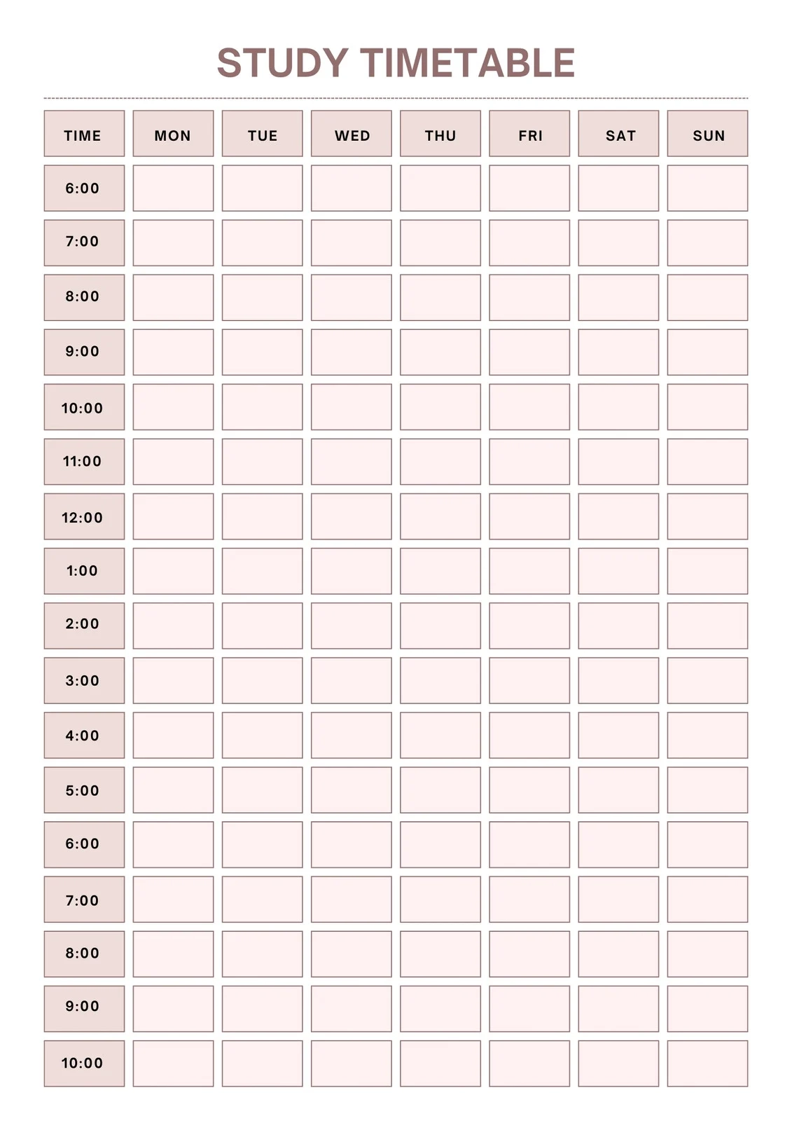 Free And Customizable Timetable Templates