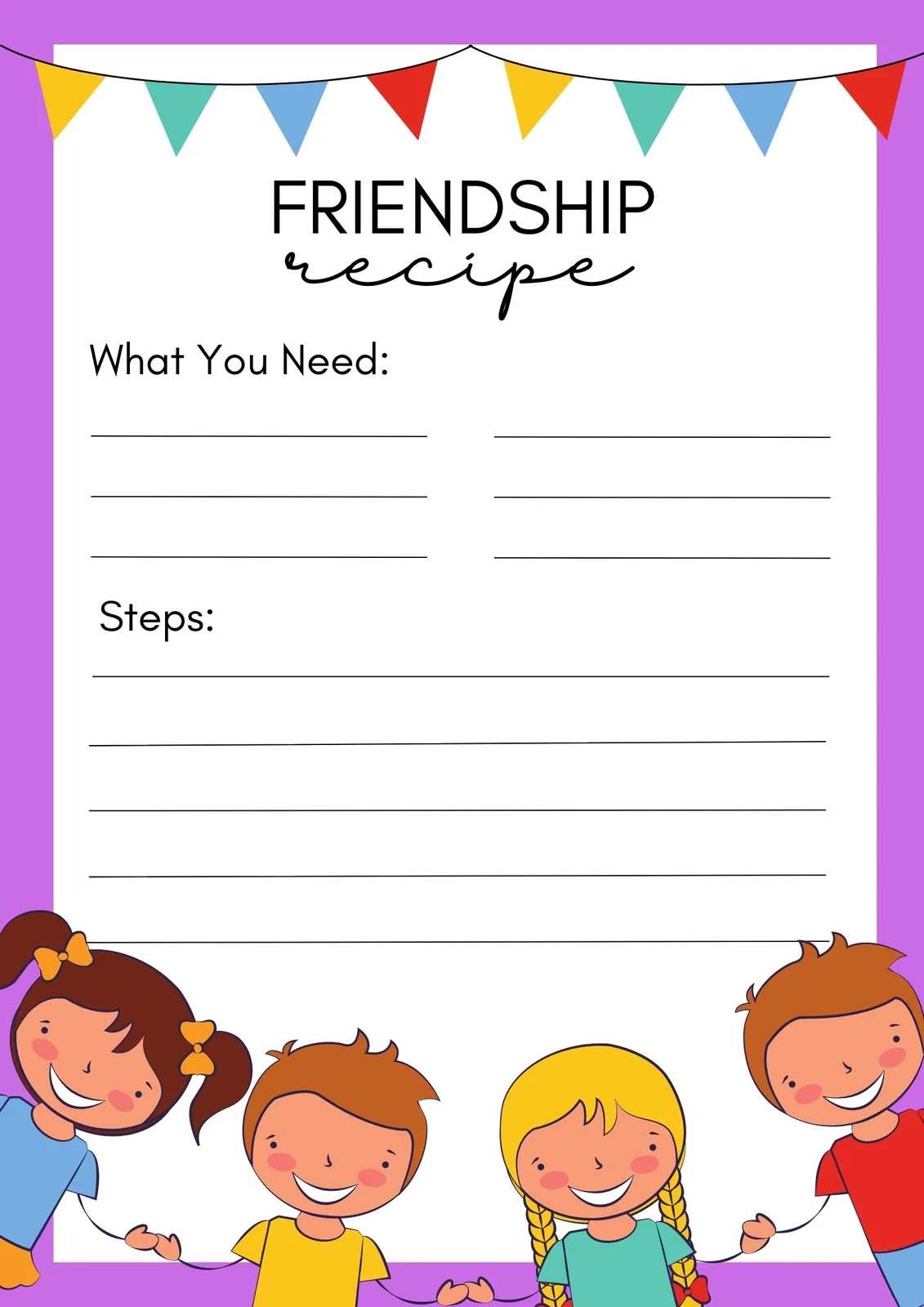 Free Custom Printable Friendship Worksheet Templates Canva Free Custom Printable Friendship Worksheet Templates Canva