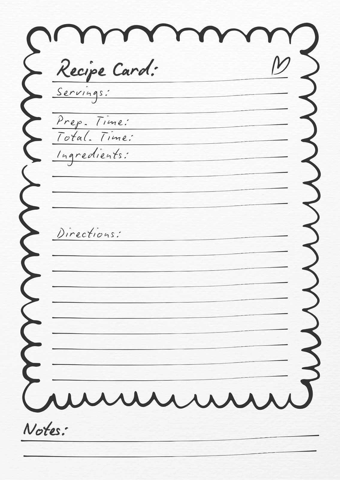 Printable Blank Recipe Card Templates