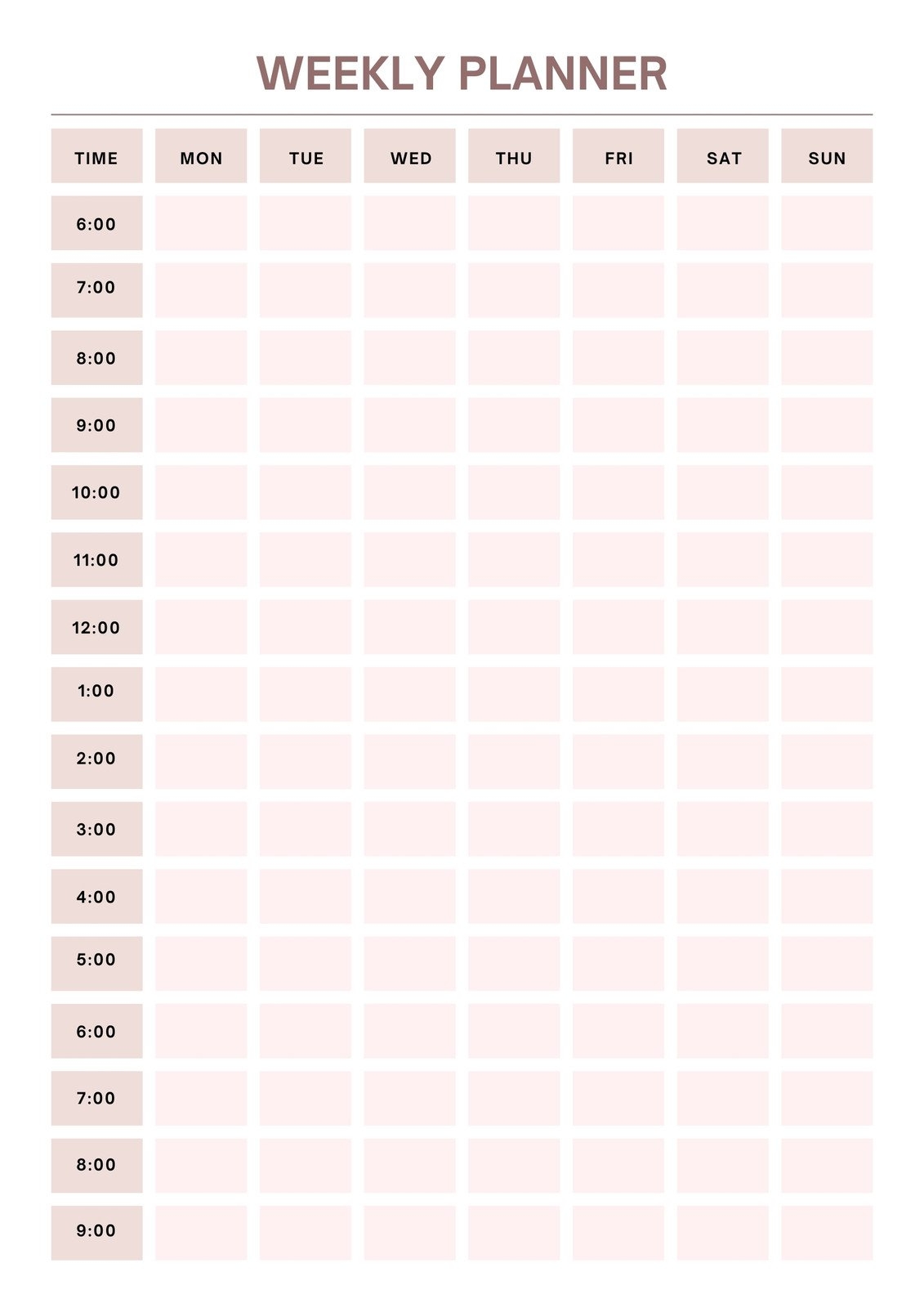 Free Printable Daily Work Schedule Template
