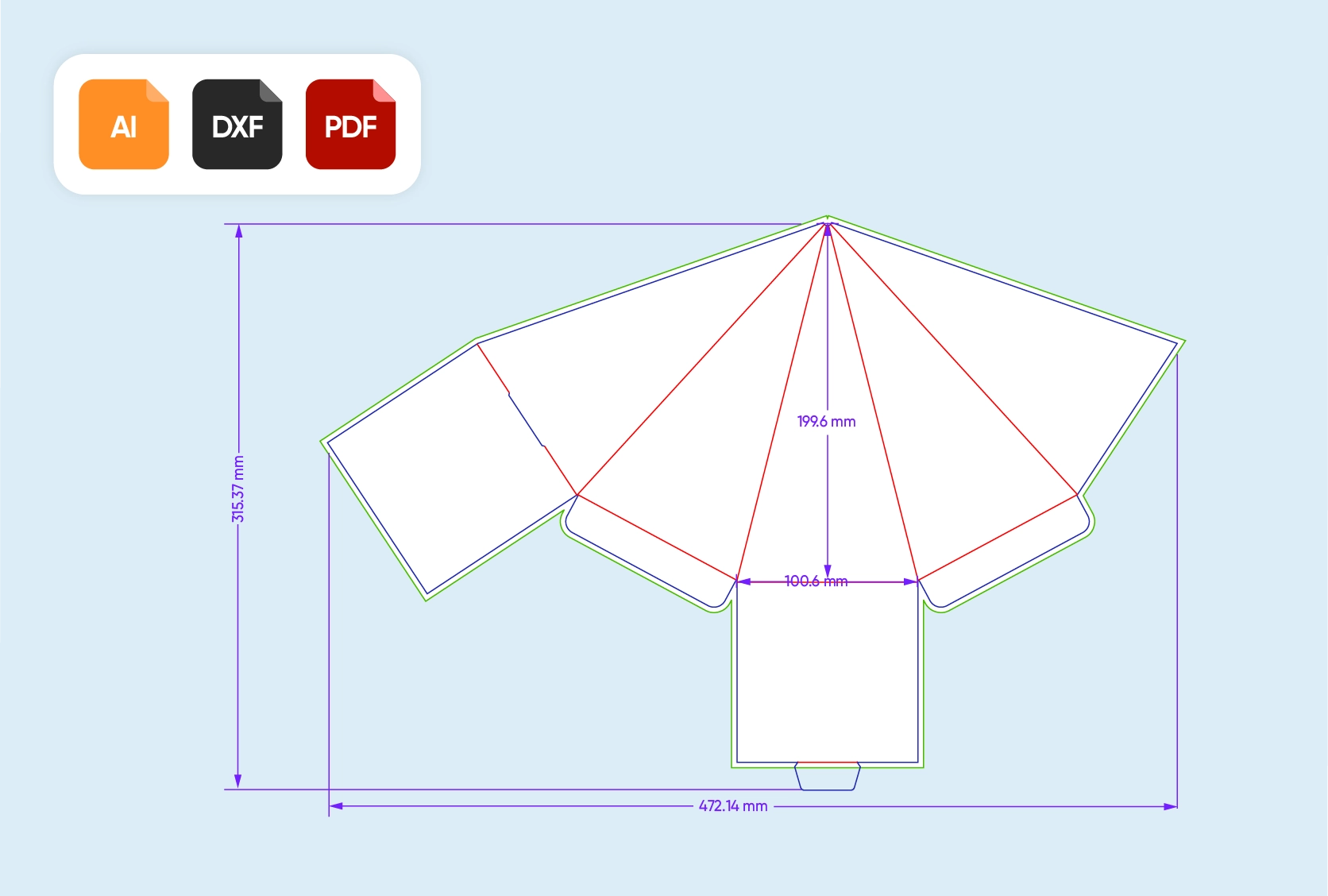 Free Custom Triangle Box Templates Printable Dielines