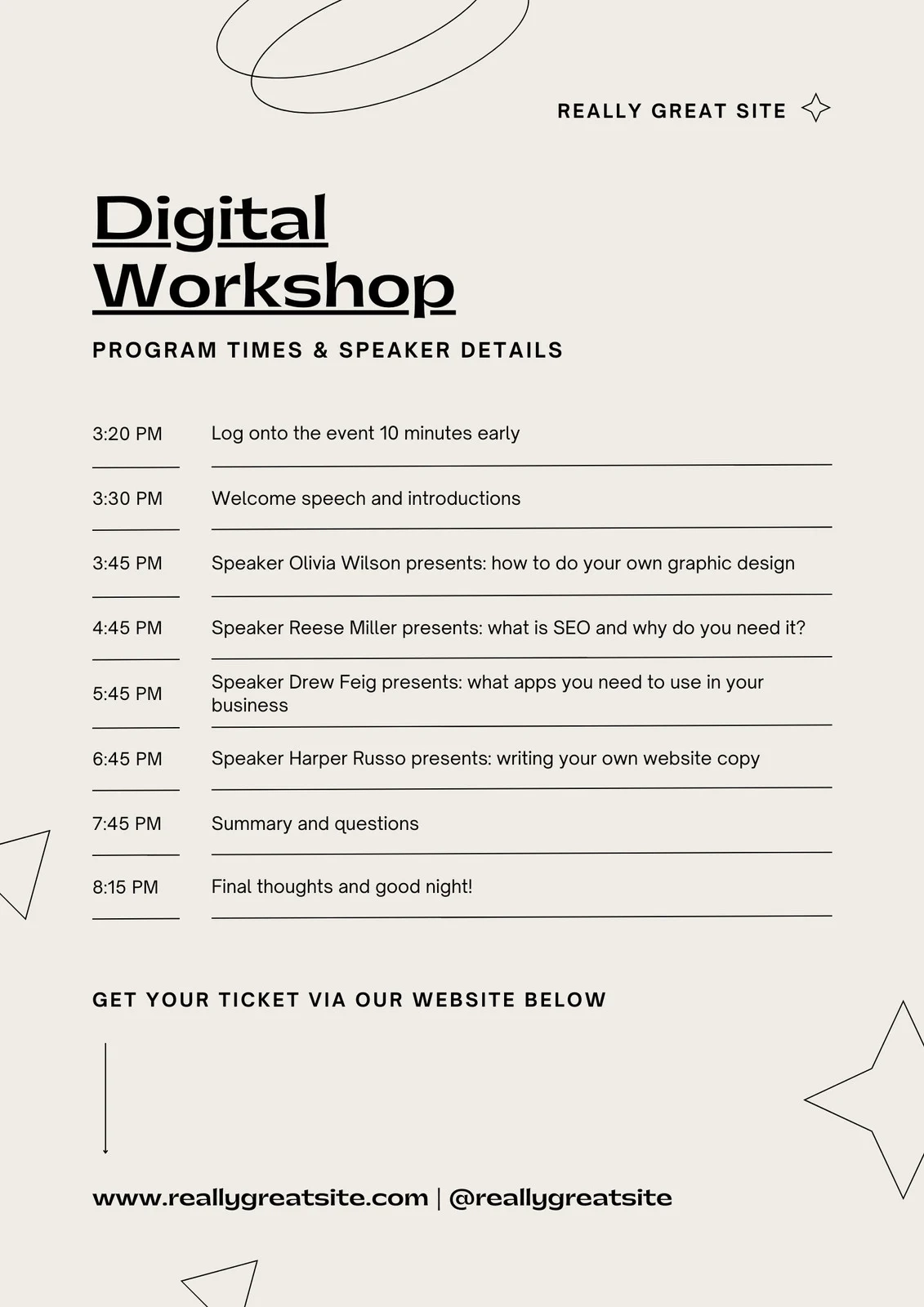 Editable Printable Event Program Template
