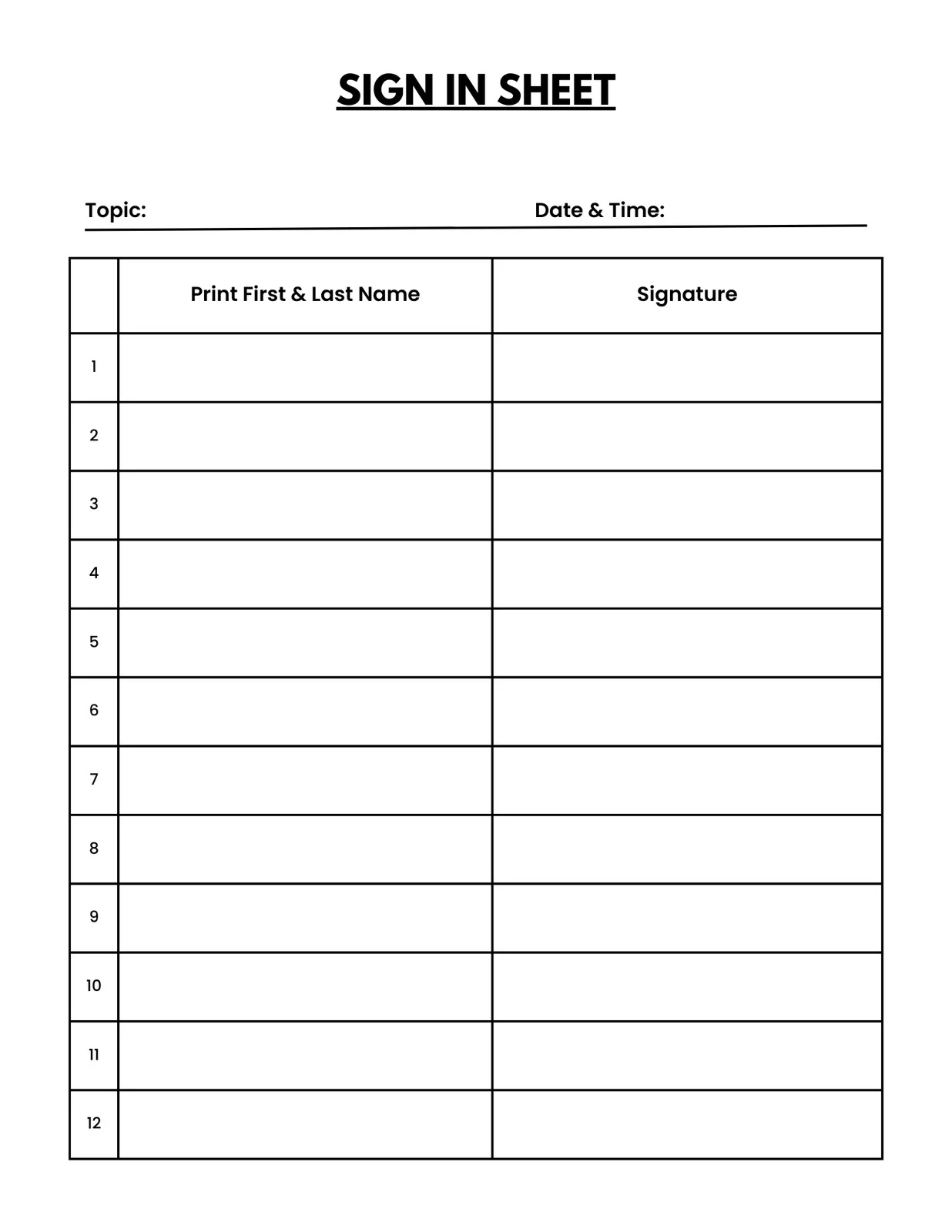 Template Free Printable