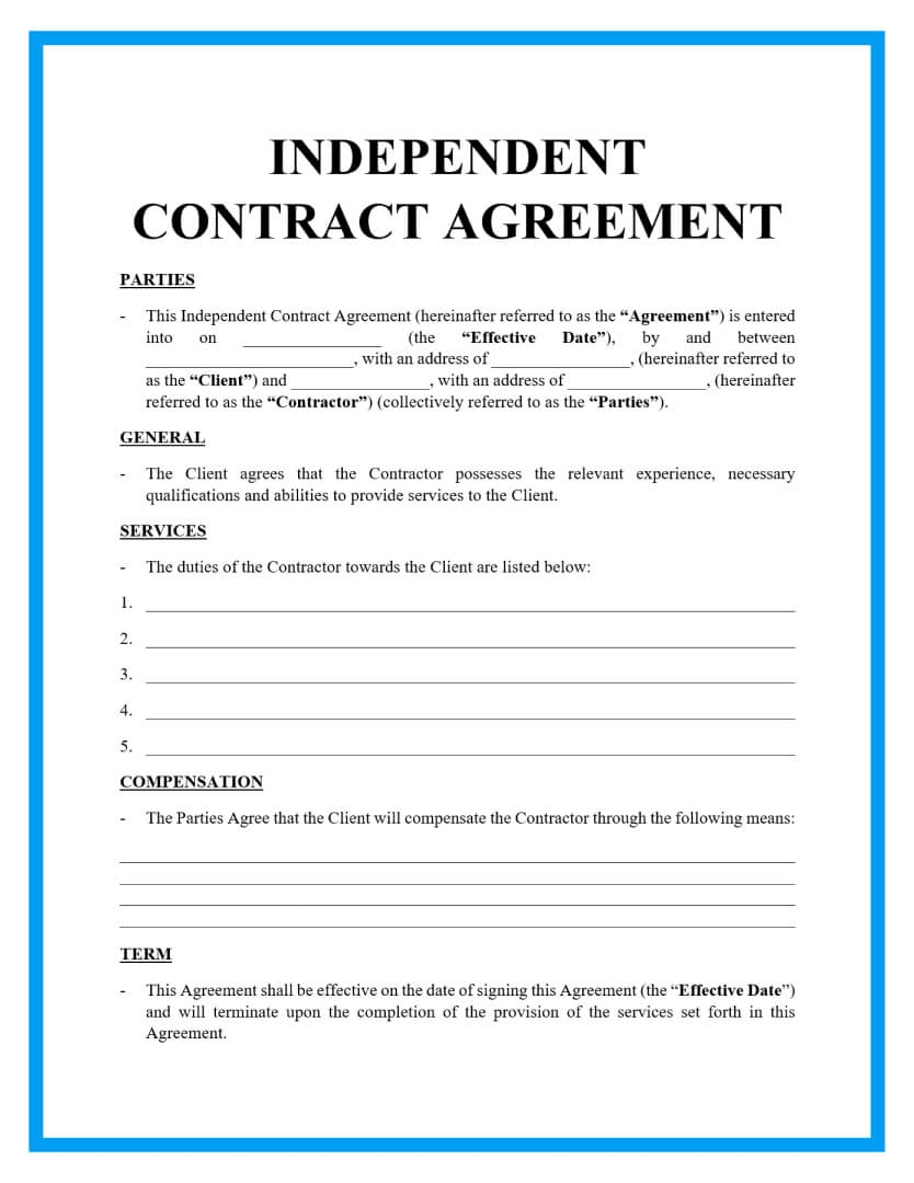 Printable Contract Template