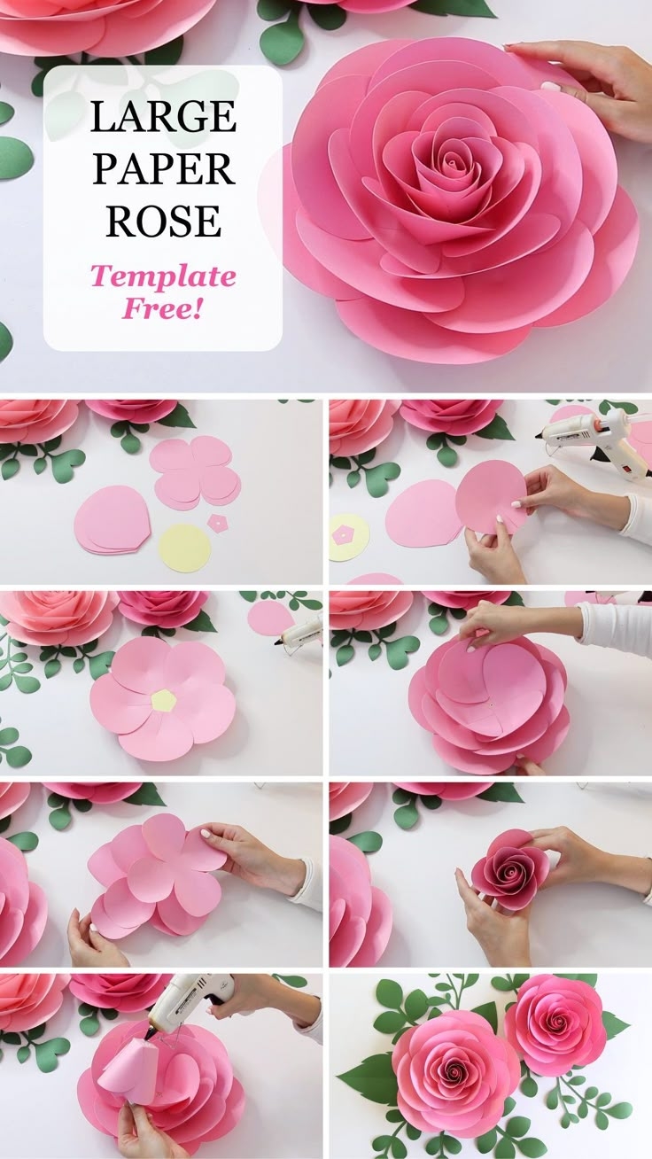 Paper Rose Template Printable Free
