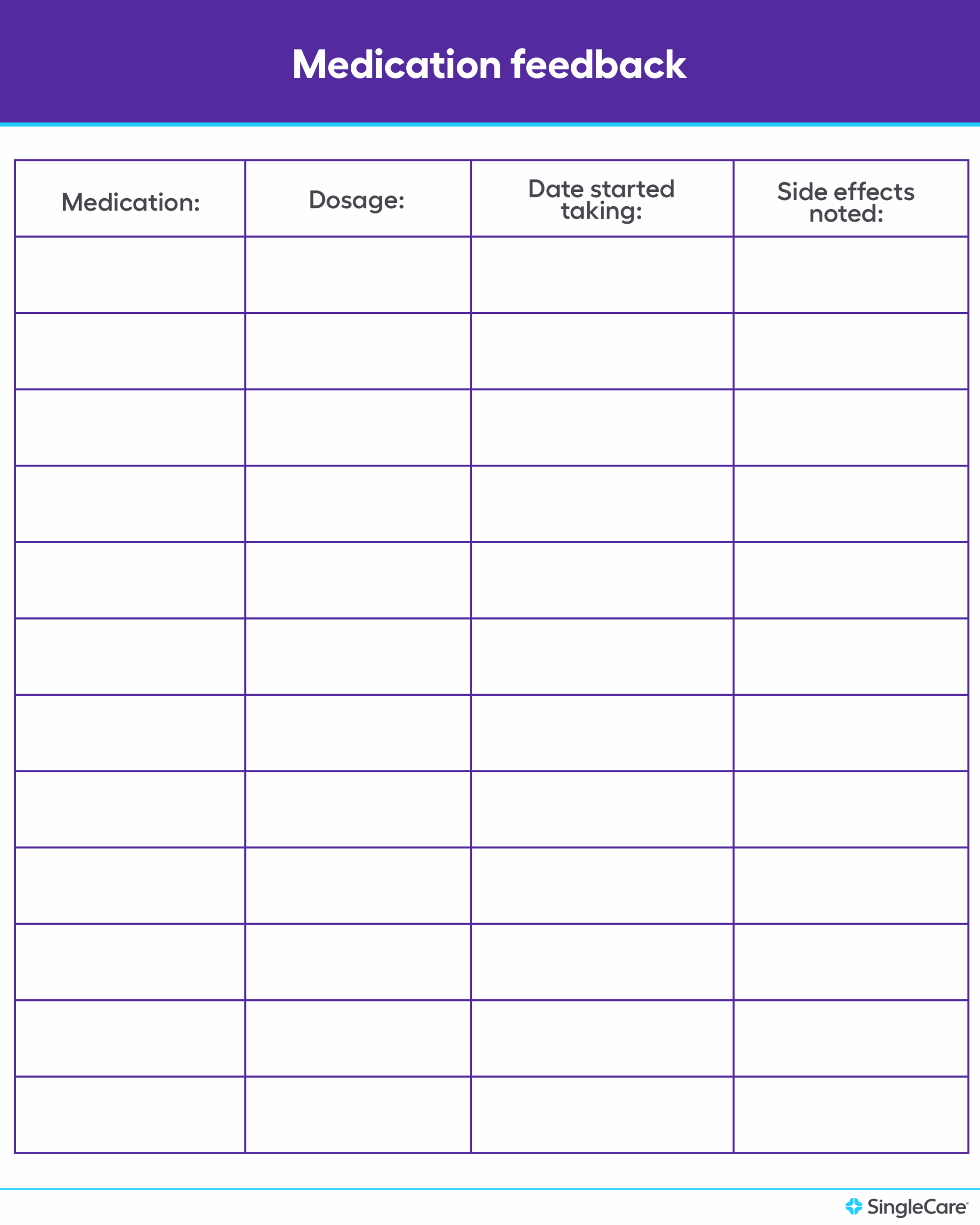 Printable Medication Schedule Template Printable Medication Schedule Template