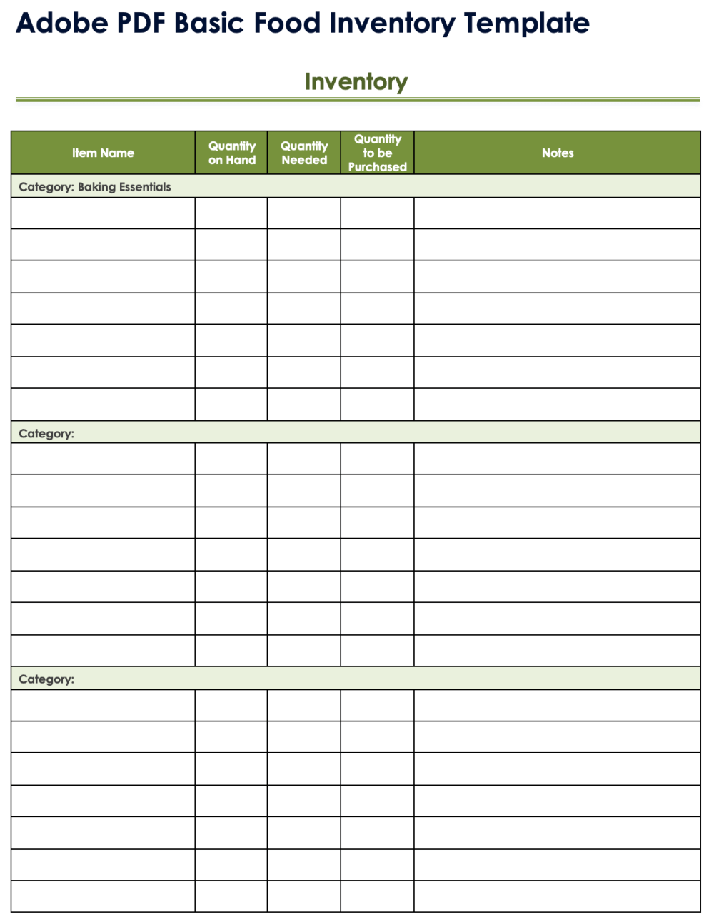 Printable Simple Inventory Template Printable Simple Inventory Template
