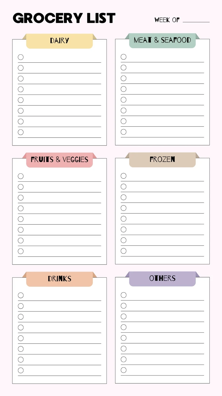Printable Shopping List Template