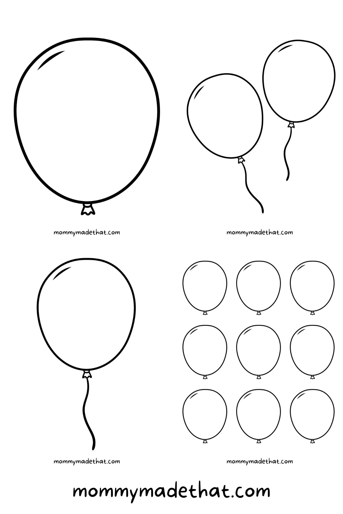 Free Printable Balloon Sizer Template Free Printable Balloon Sizer Template