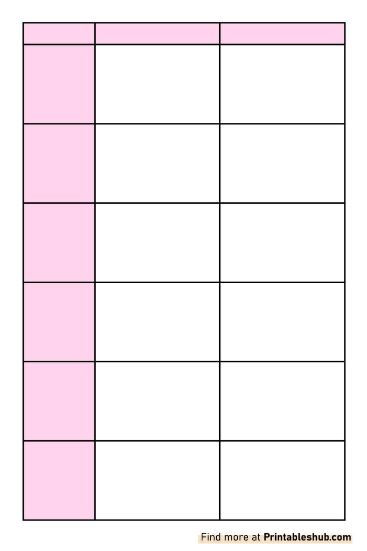 Printable Chart Template