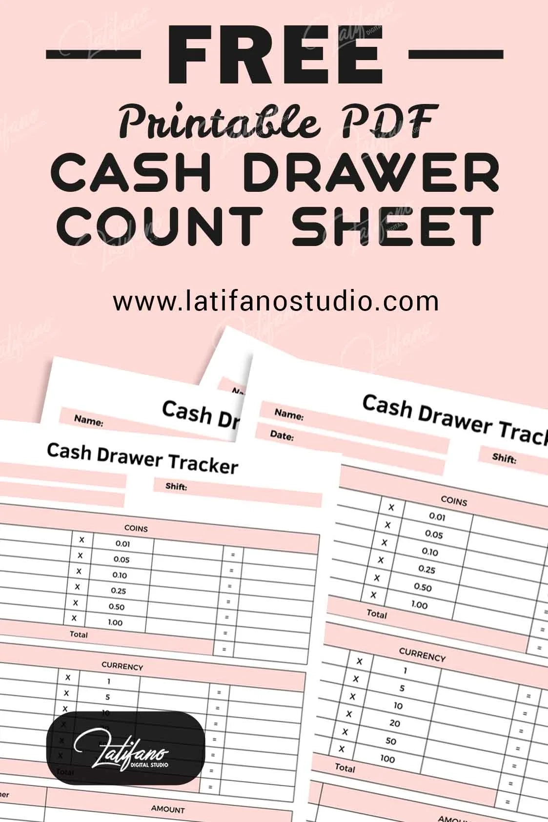 Printable Cash Drawer Count Sheet Template
