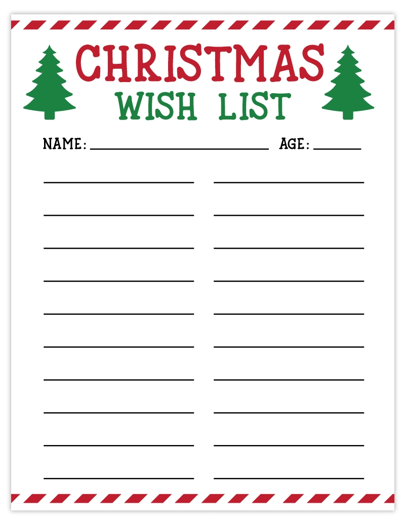 Christmas List Template Printable Christmas List Template Printable