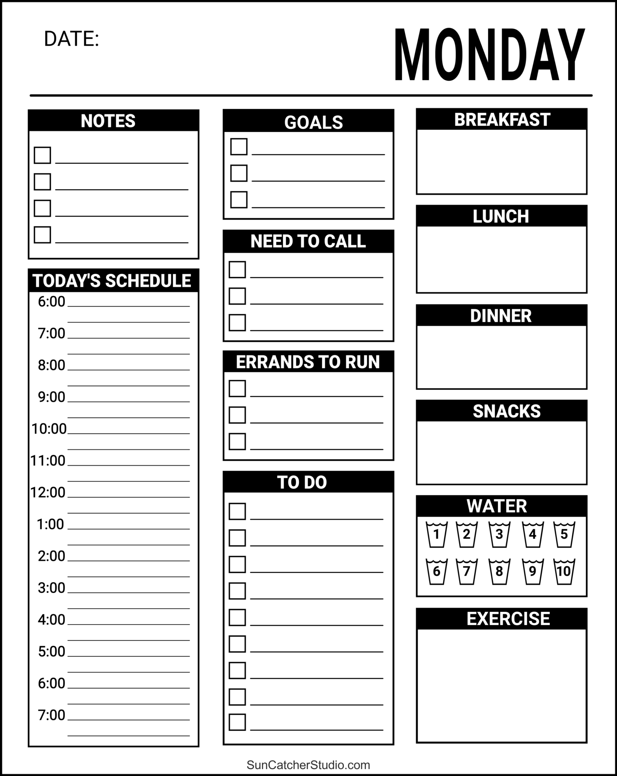 Free Printable Daily Planner Template