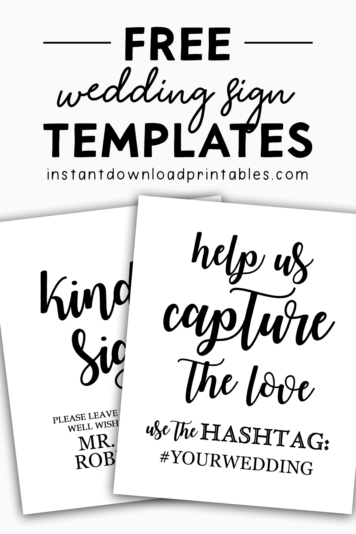 Template Free Printable Hashtag Sign