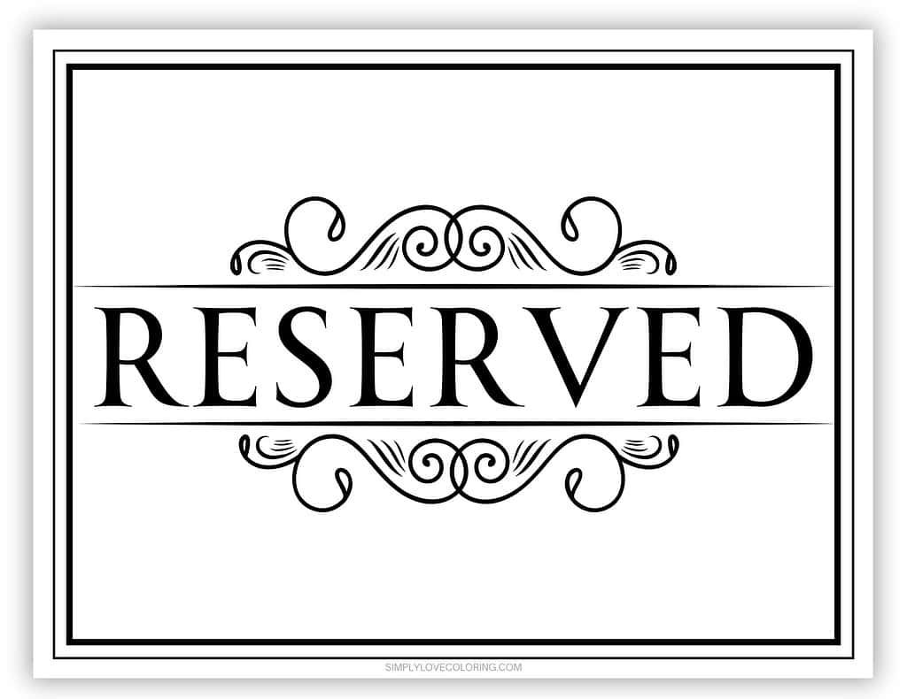 Free Printable Double Sided Reserved Sign Template