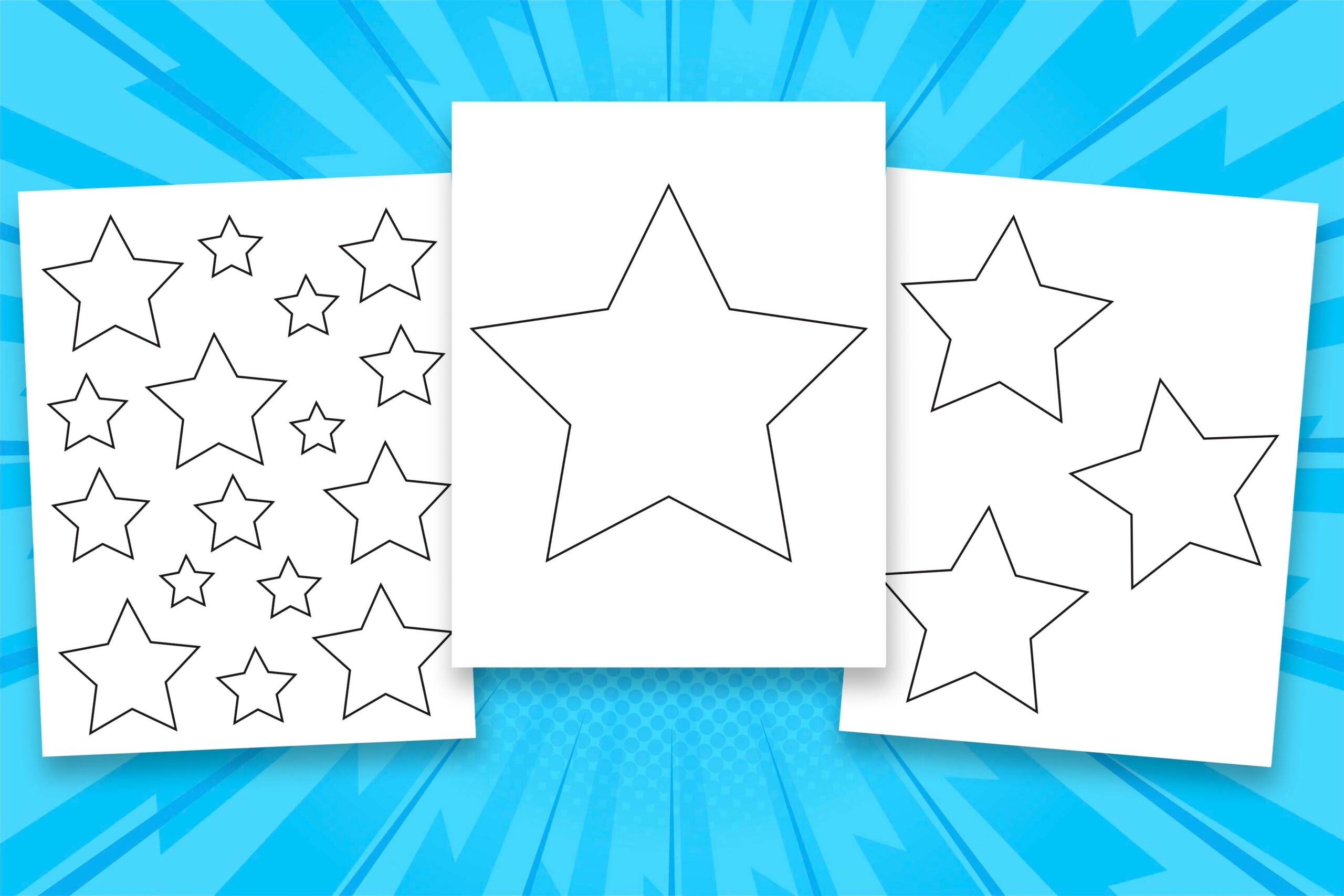 Free Printable Star Templates Includes 7 Different Sizes 
