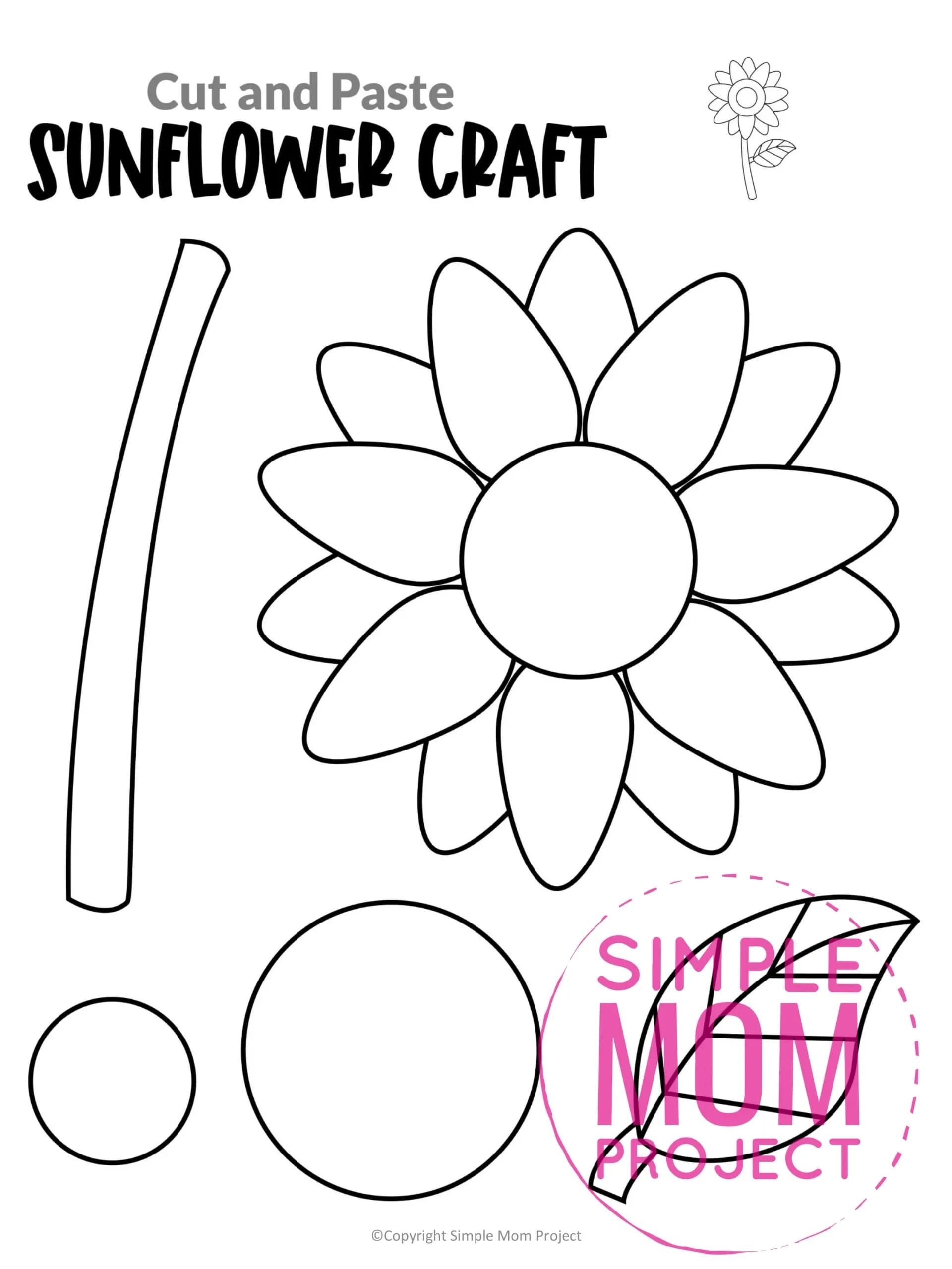 Free Printable Sunflower Craft Template