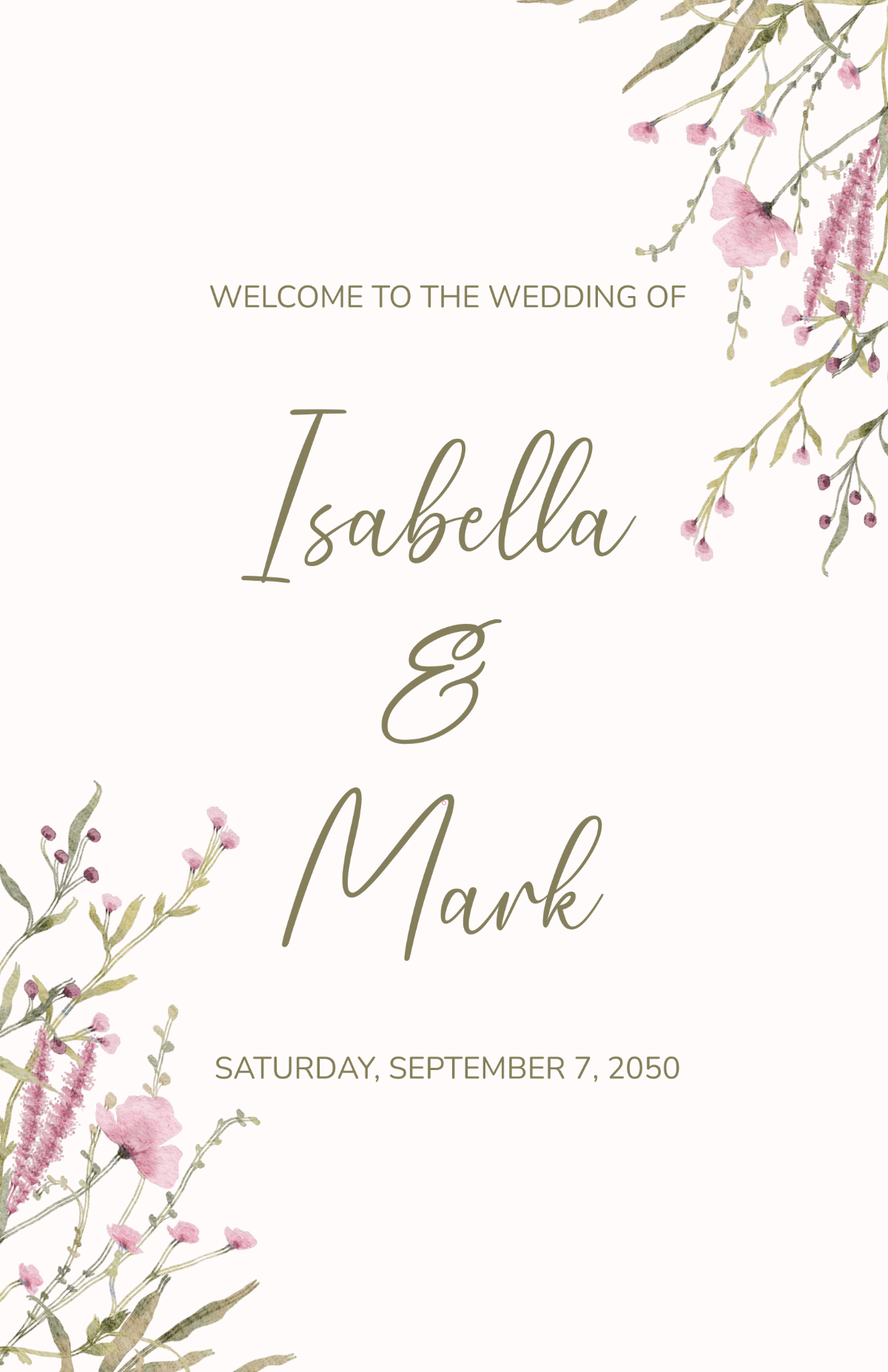 Free Printable Wedding Welcome Sign Template