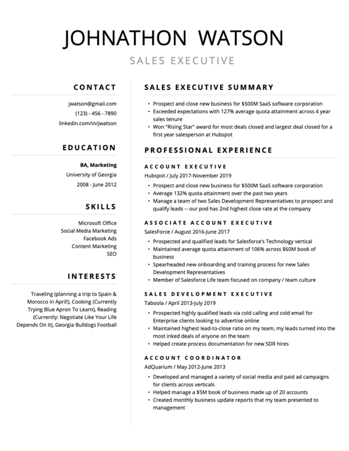 Free Resume Builder Template Printable