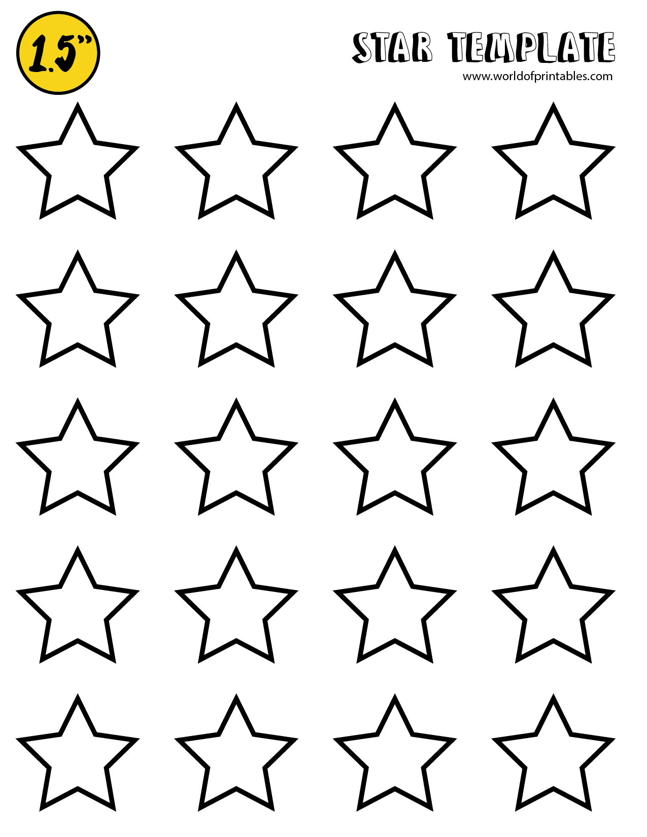 Printable 1 Inch Star Template