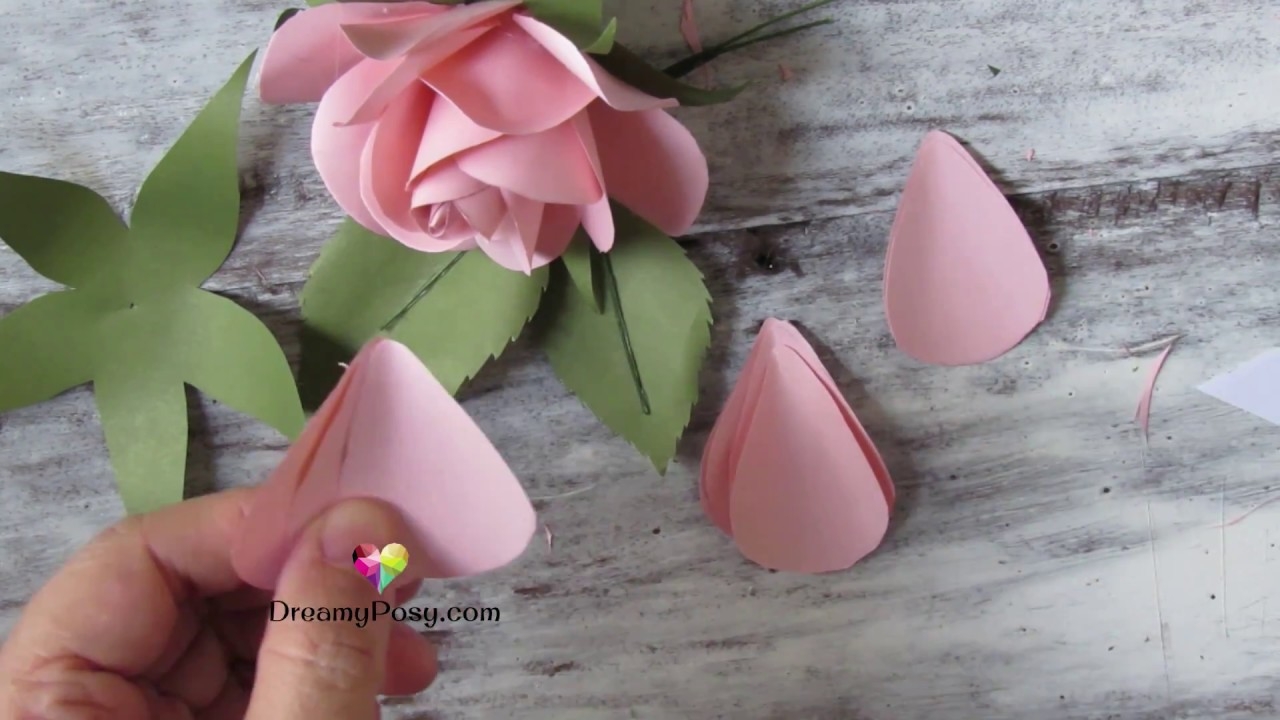 Paper Rose Bud Template Printable