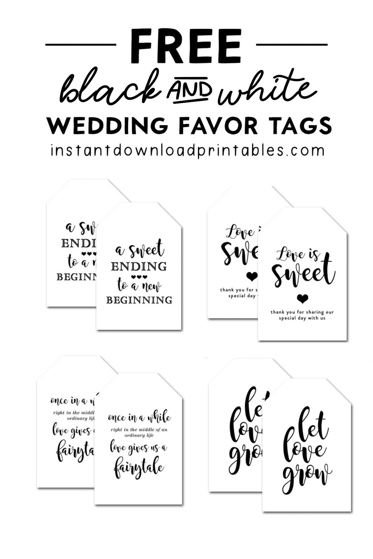 Printable Wedding Tags Template