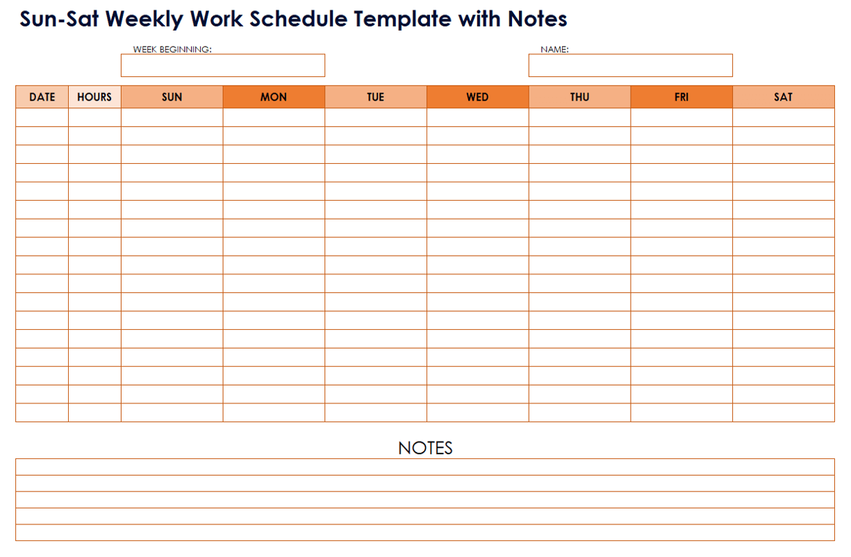 Free Printable Employee Weekly Schedule Template