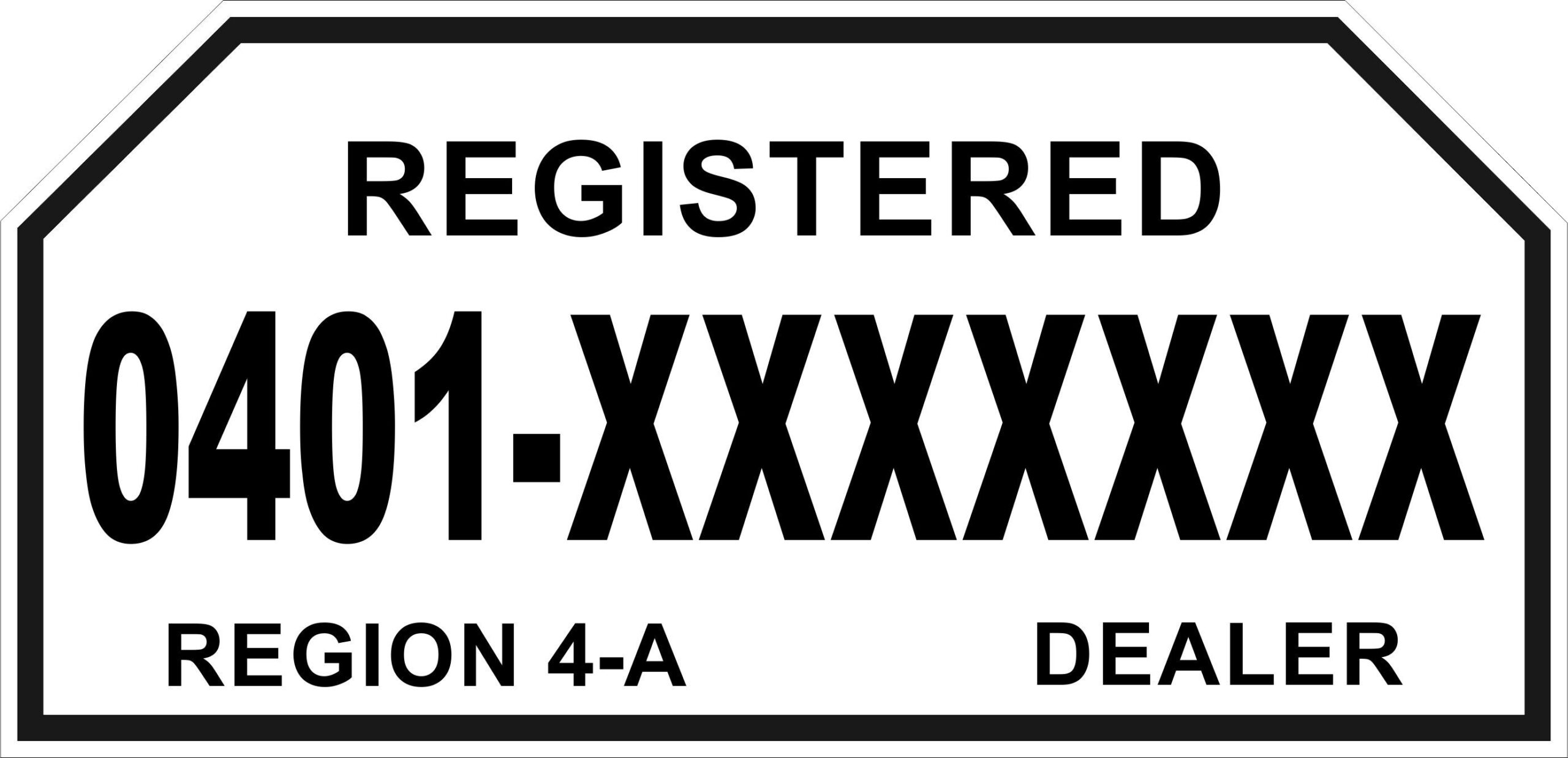 Motorcycle Plate Number Template Printable