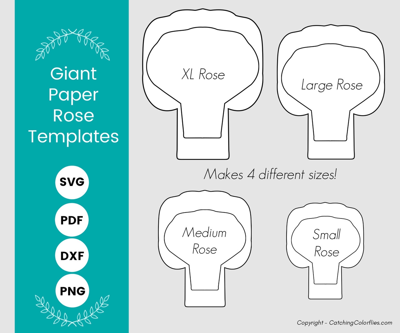 Giant Paper Rose Template Printable