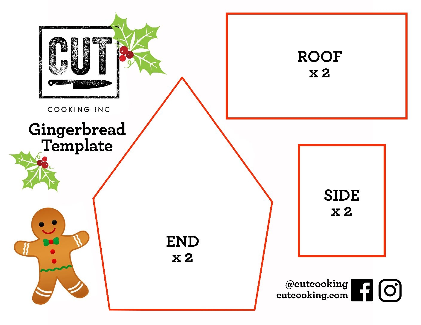 Gingerbread House Template Printable Free