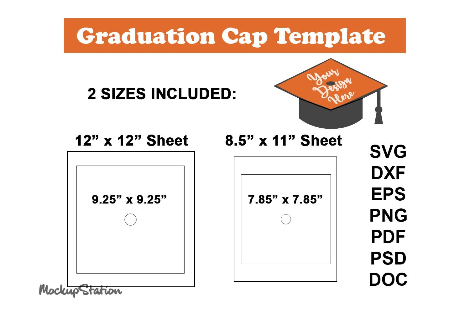 Graduation Cap Template SVG Cap Top Sublimation PSD