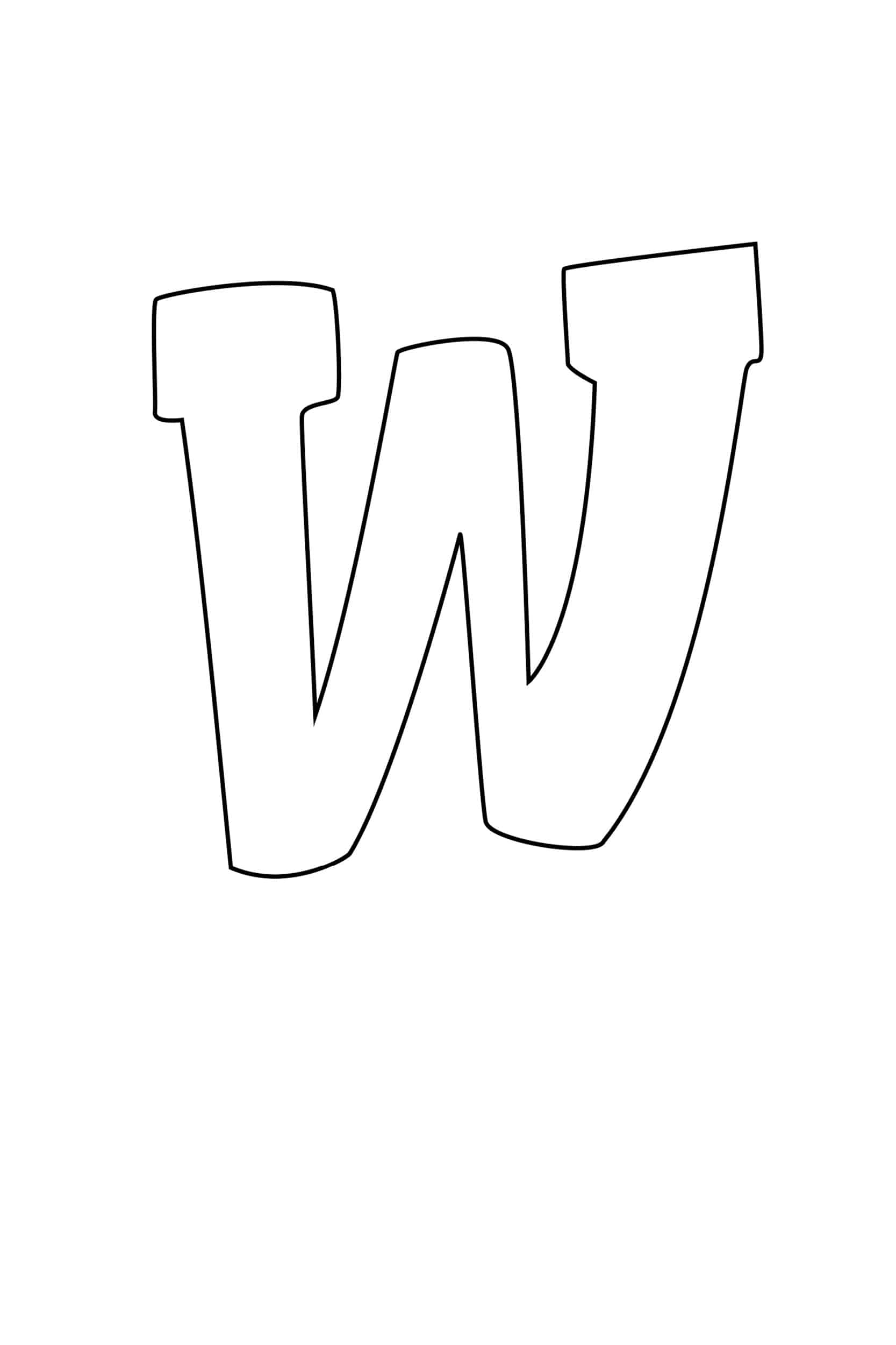 printable bubble letter w