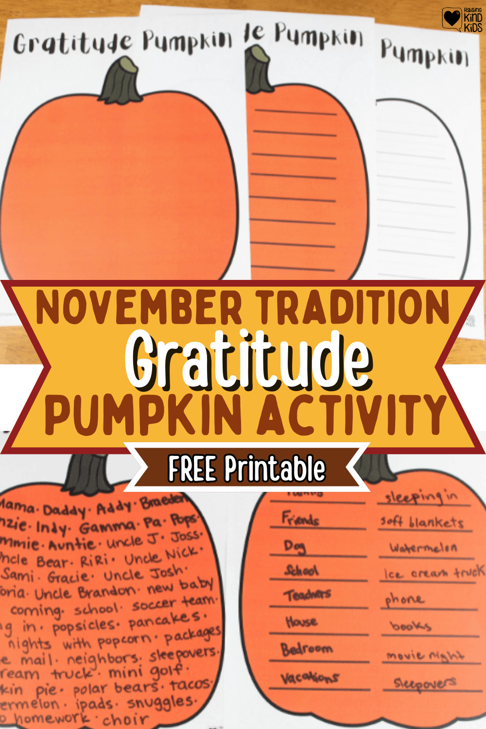 Gratitude Pumpkin Template Printable