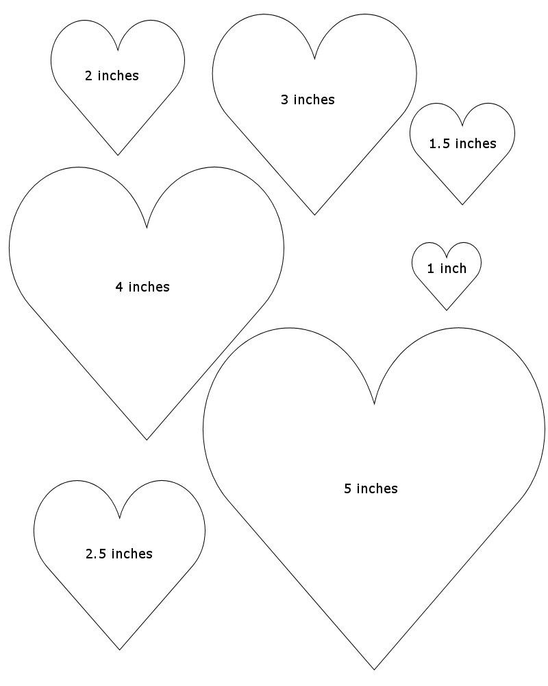 Heart Different Size Template