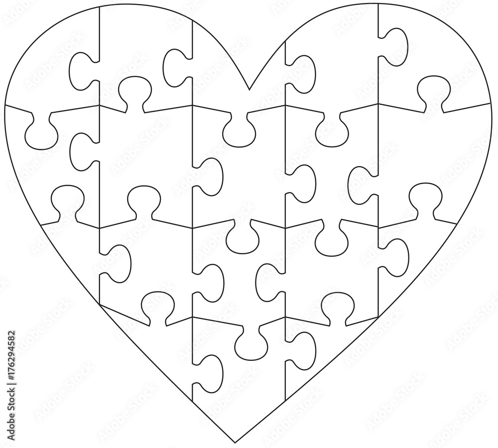 Printable Heart Puzzle Template