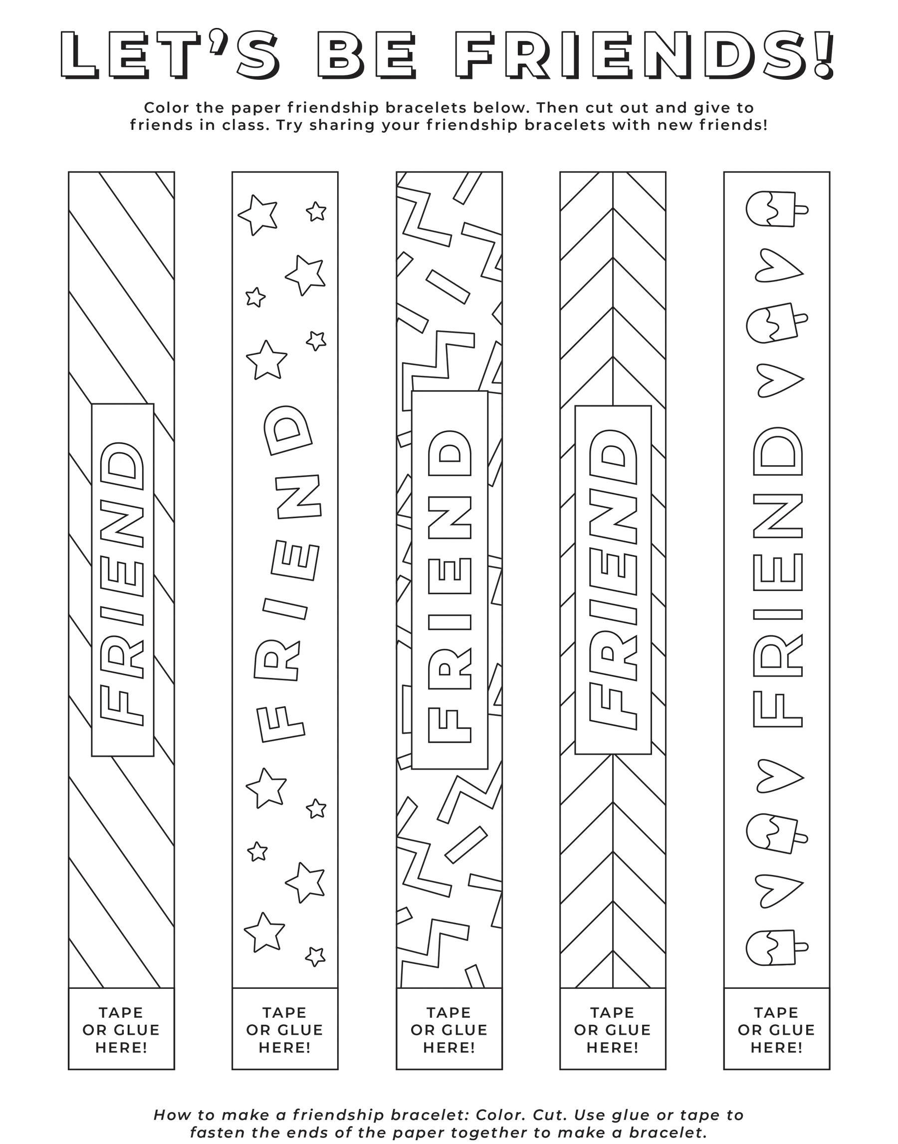 Friendship Bracelet Printable