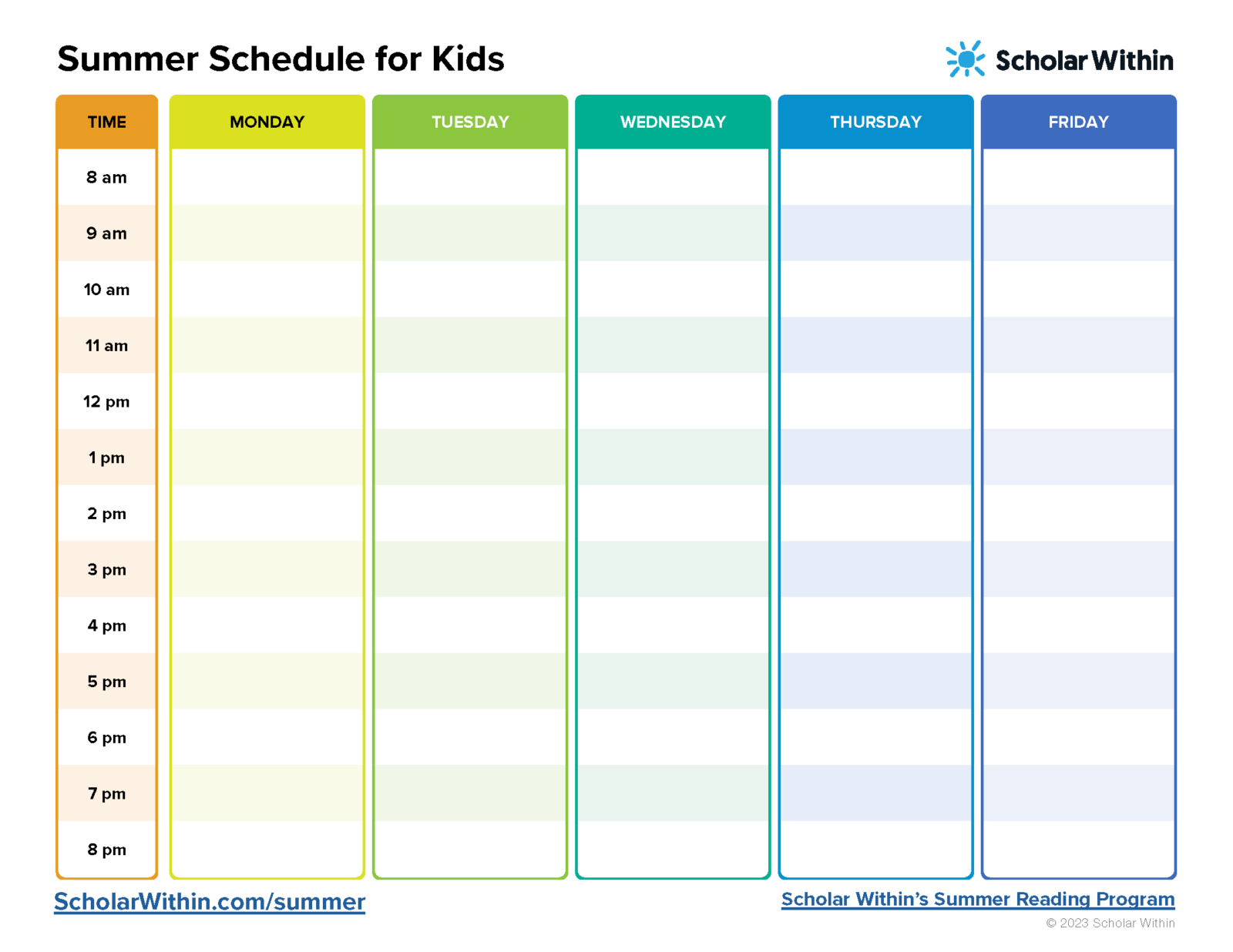Free Printable Toddler Daily Schedule Template