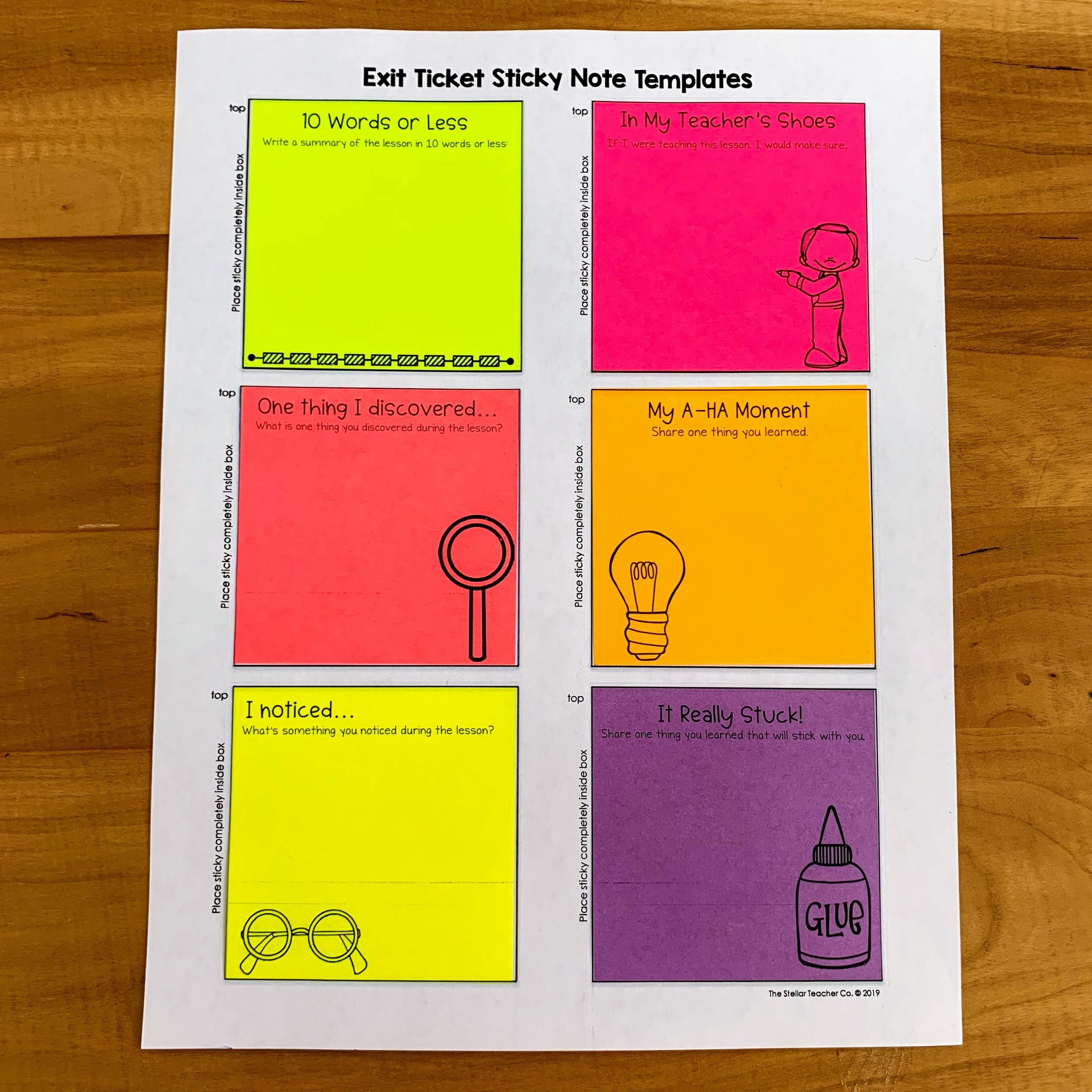 Printable Post It Template