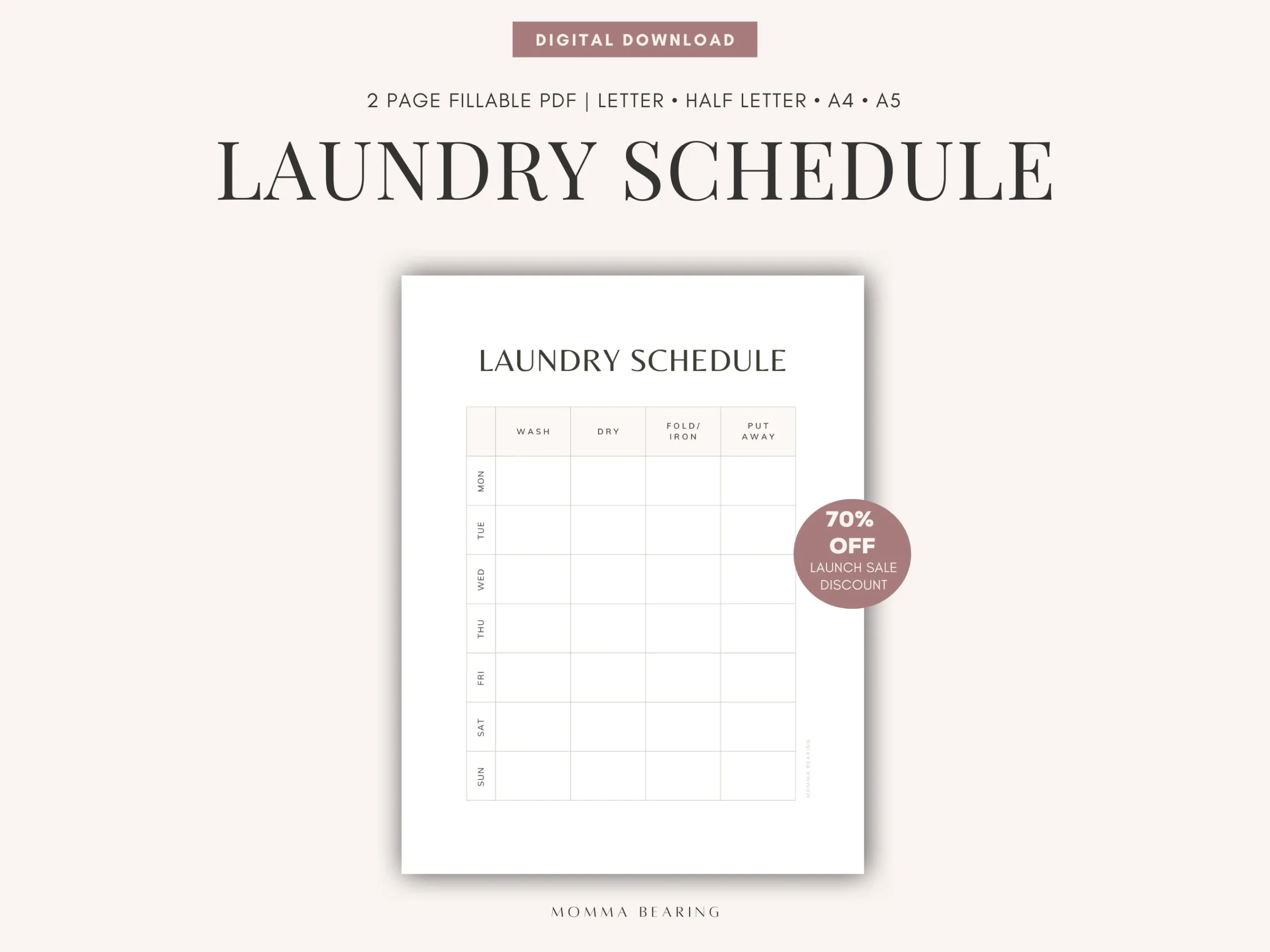 Laundry Schedule Template Printable Laundry Schedule Template Printable