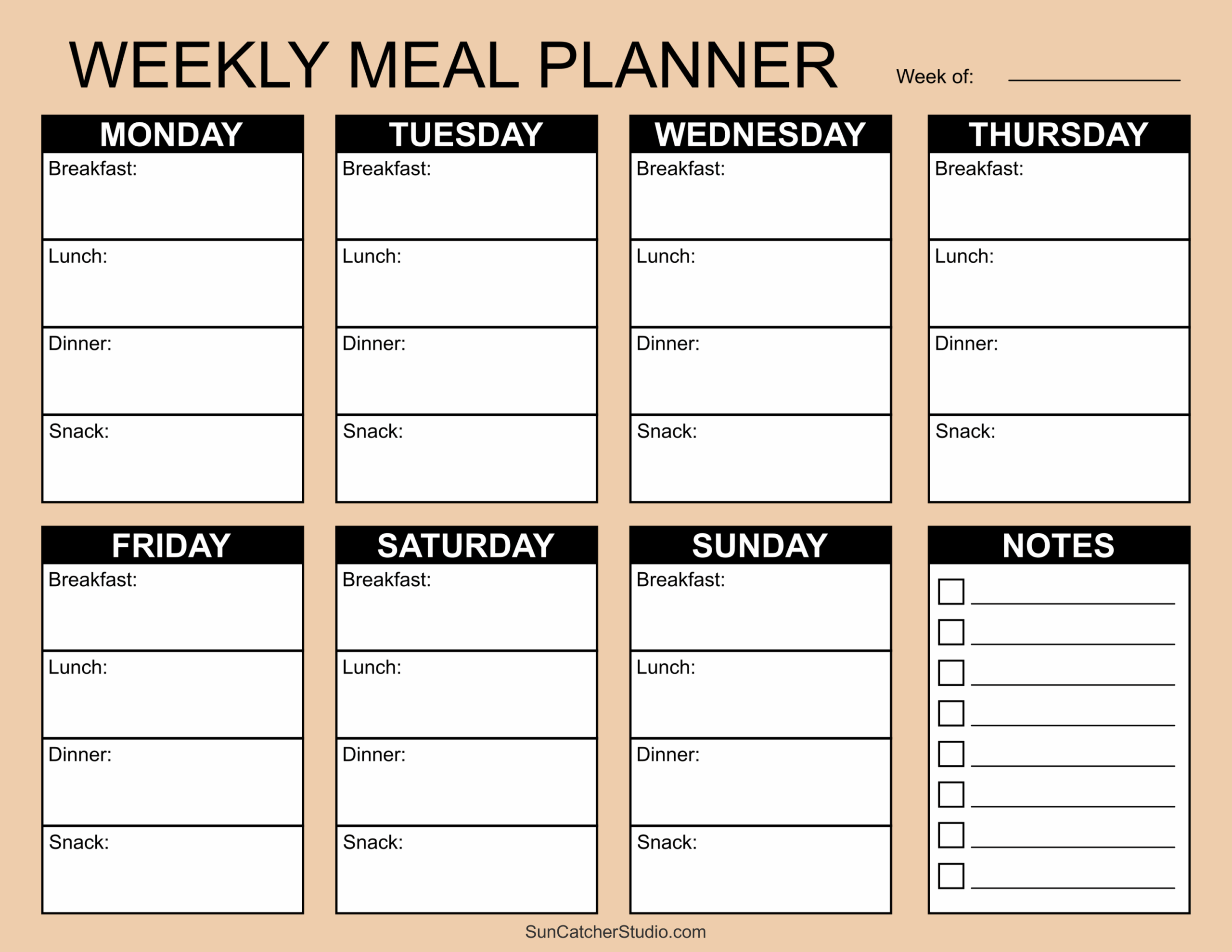 Meal Planners Printable Weekly Menu Templates PDF Free Meal Planners Printable Weekly Menu Templates PDF Free