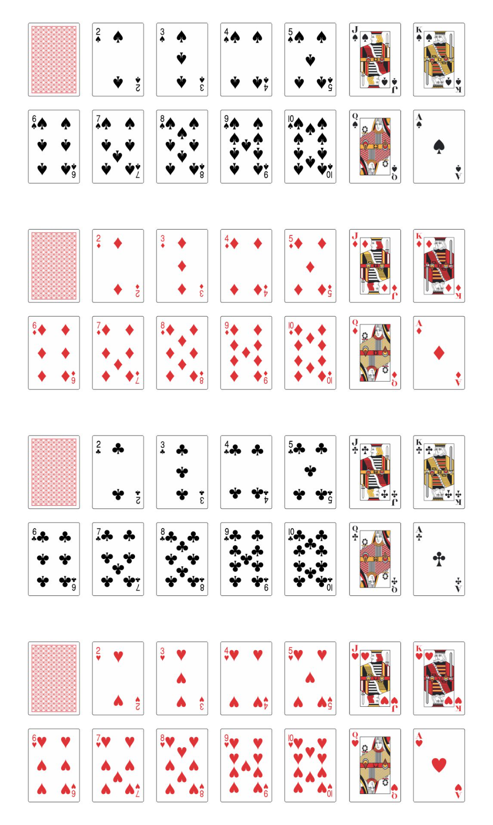 Printable Playing Cards Template Free