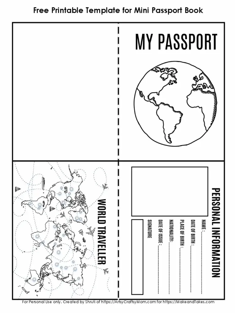 Passport Template Printable