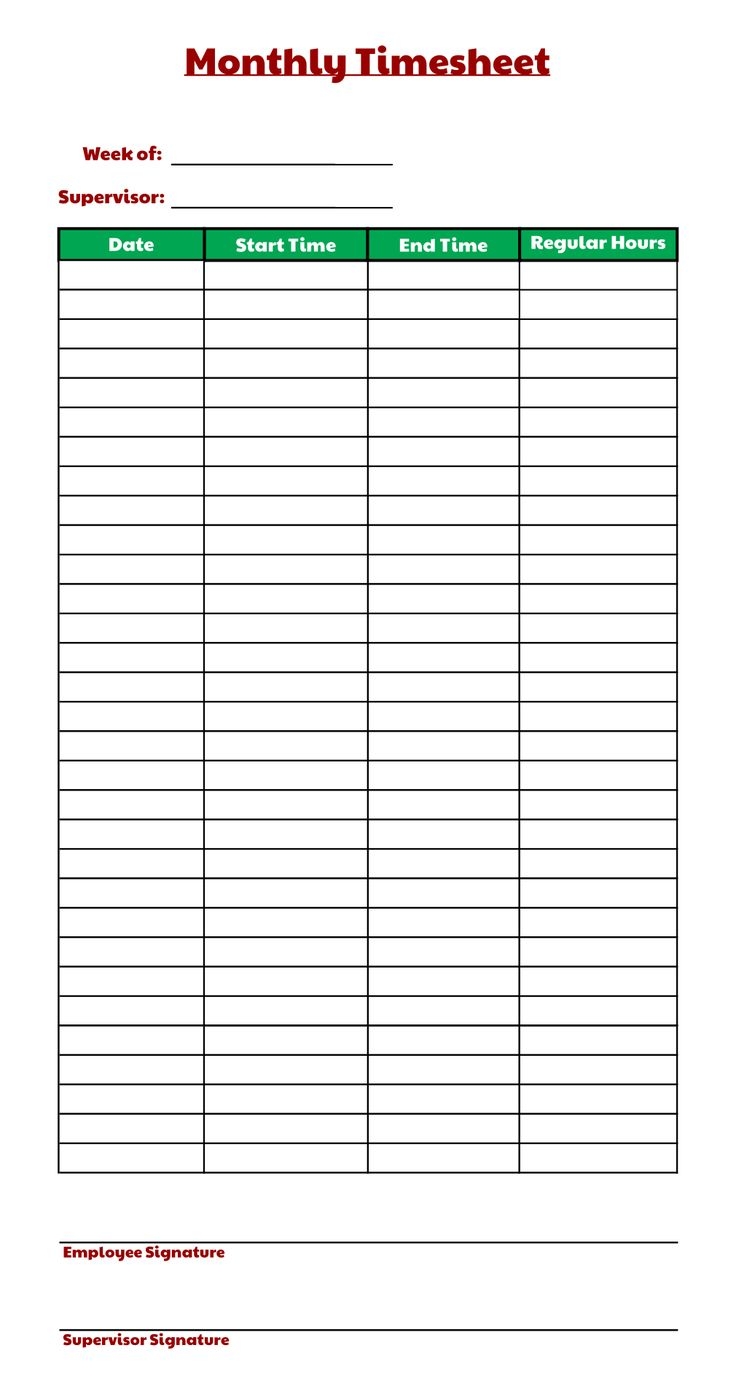 Free Time Sheet Template Printable Free Time Sheet Template Printable