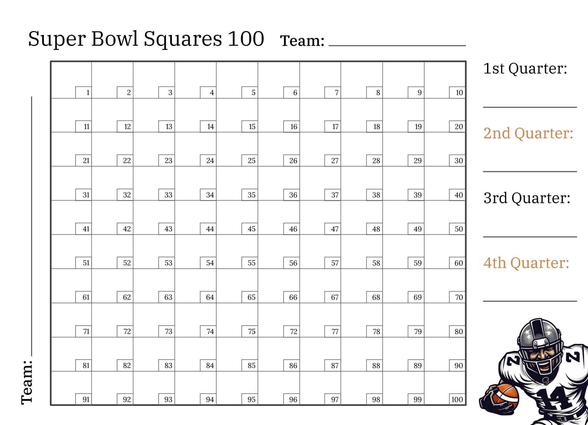 NFL Football Squares Free Google Docs Template Gdoc io