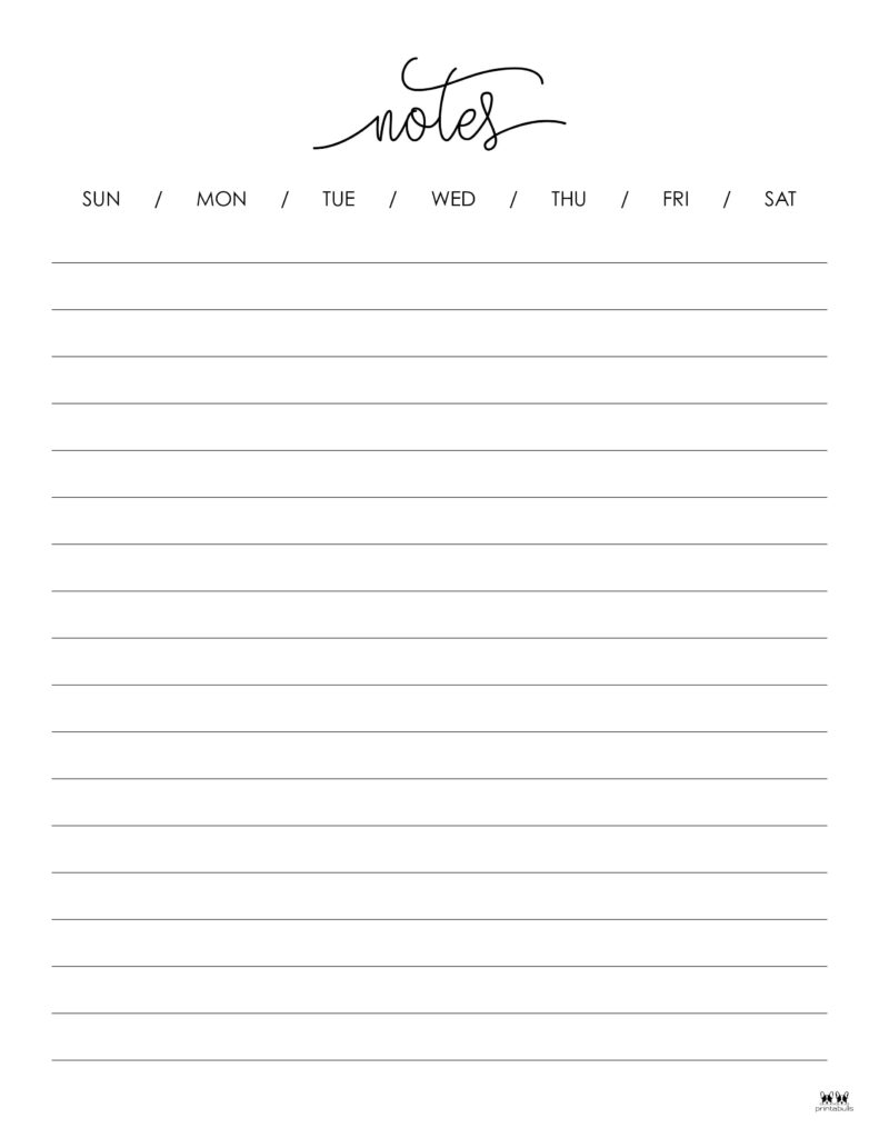 Printable Notes Template
