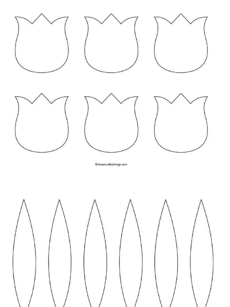 Paper Tulip Flower Craft Template PDF PDF
