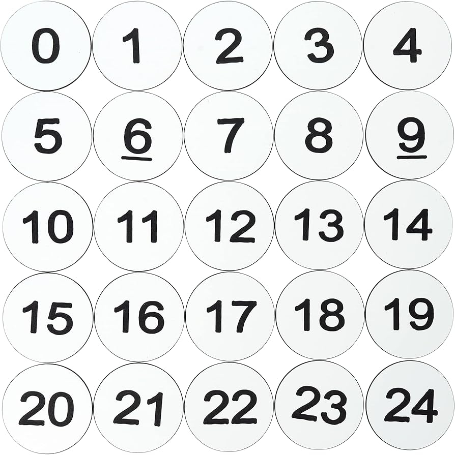Printable Number Discs
