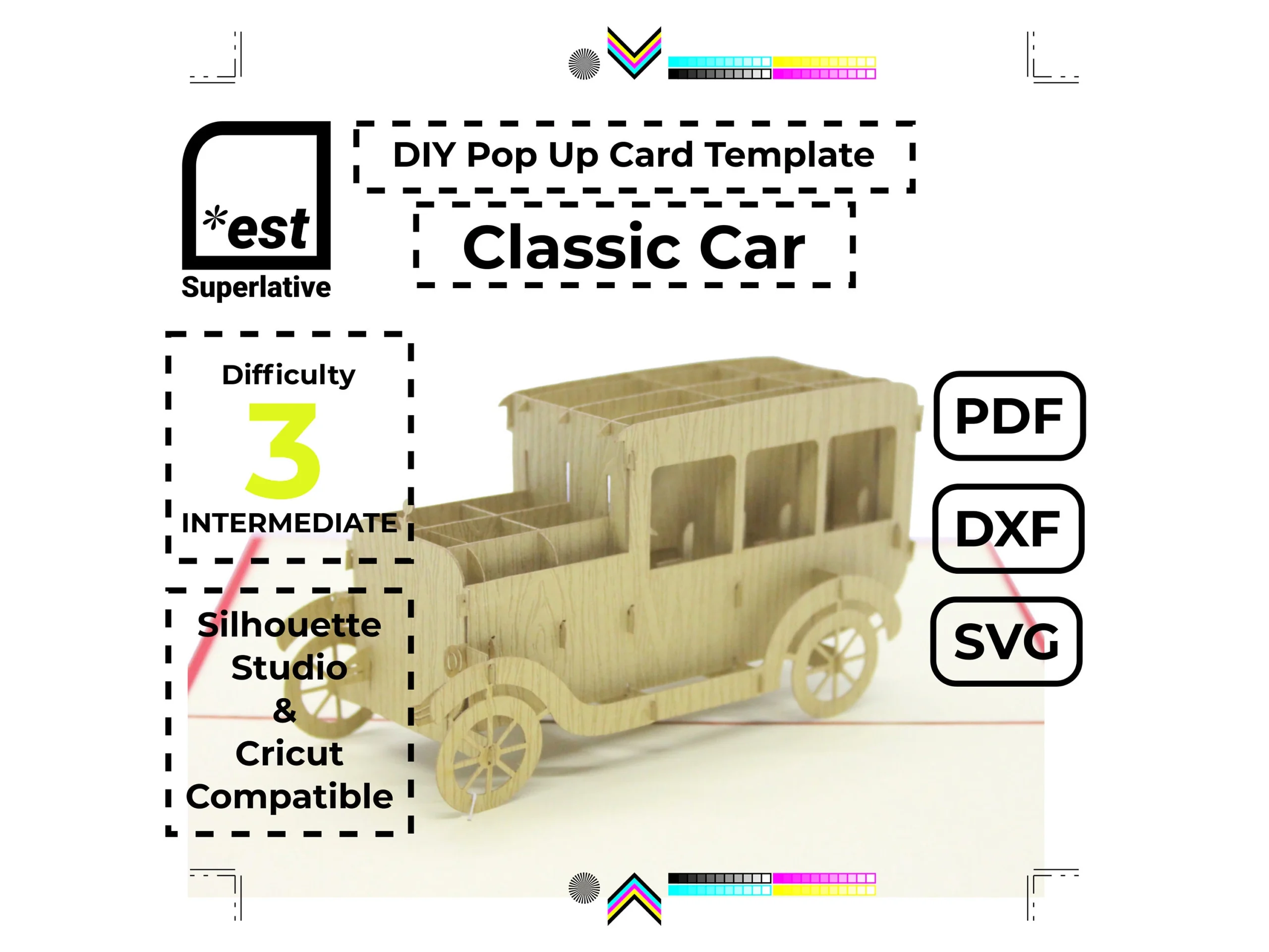 Printable Car Pop Up Card Template