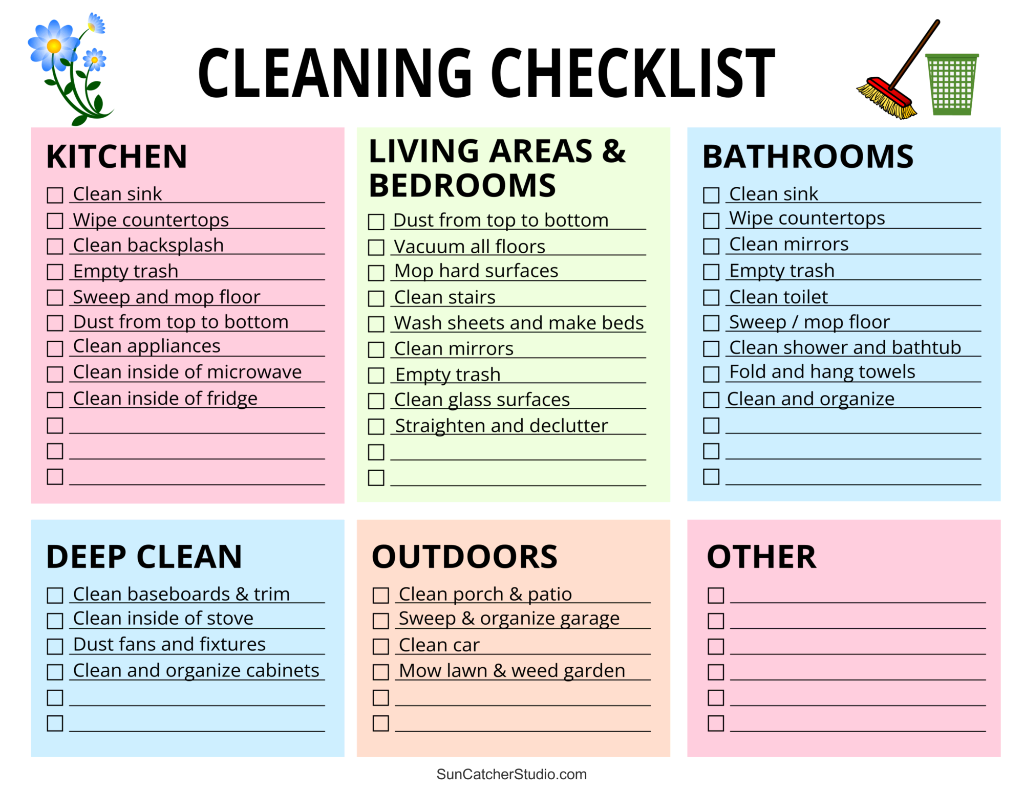 Printable Kitchen Cleaning Schedule Template